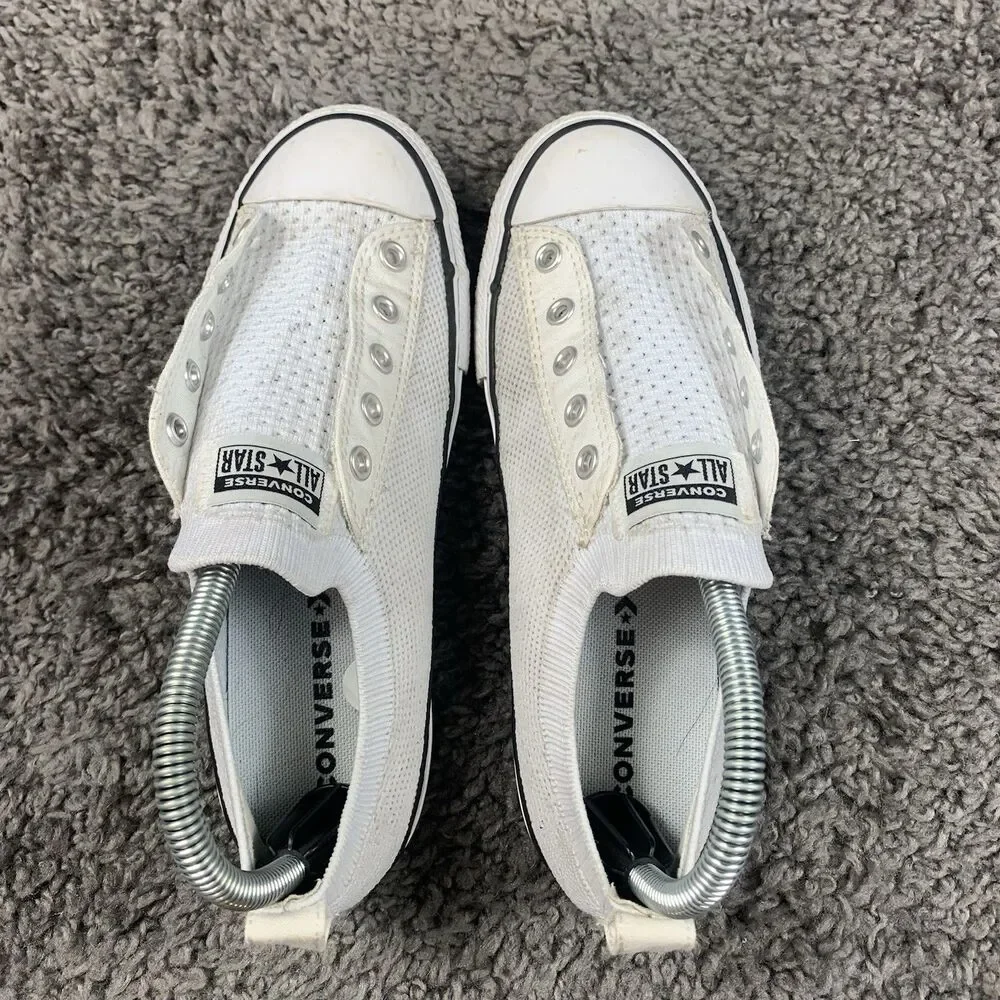Converse Chuck Taylor Slip Low Top White Knit Junior 4 Sneakers 665411F